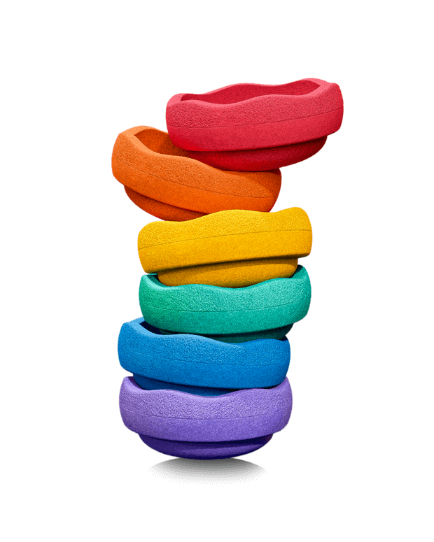 Stapelstein Stepping Stones Mini Classic Rainbow Set 6 + 1 Super Confetti Mini Stone Set Toddler Toys Best Seller Gifting Idea for 12m+