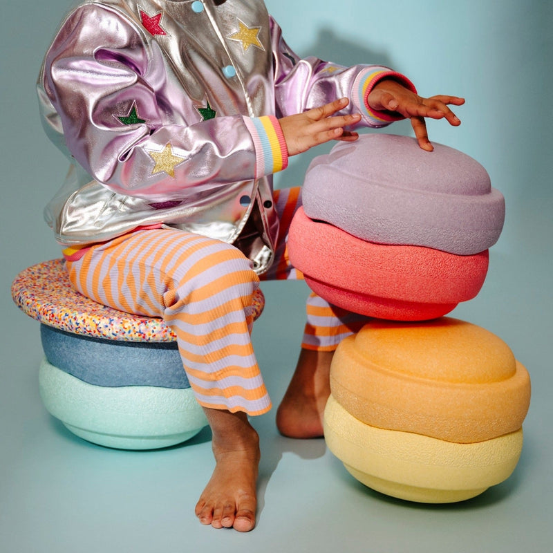 Stapelstein Stepping Stones Pastel Original 6 + 1 UFO Super Confetti Board Original Set Developmental Toys for Toddlers Gifts Idea Best Seller 12m+ (Furniture Shipping)