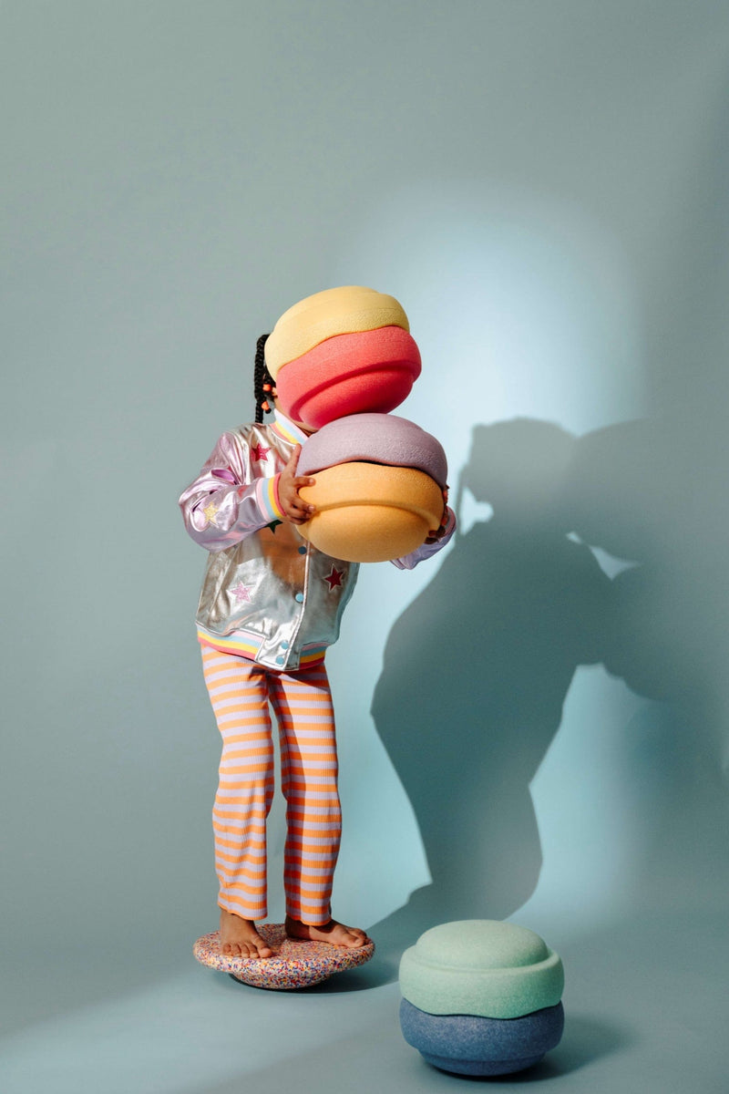 Stapelstein Stepping Stones Pastel Original 6 + 1 UFO Super Confetti Board Original Set Developmental Toys for Toddlers Gifts Idea Best Seller 12m+ (Furniture Shipping)