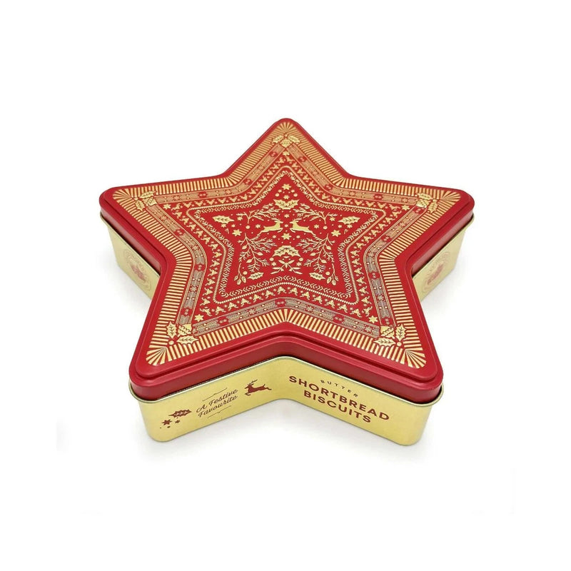 VPC Luxury Festive Star Butter Shortbread Biscuit Tin 180g Christmas Range