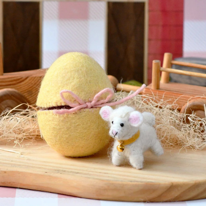 Tara Treasures Felt Surprise Egg With Lamb Inside Children's Easter Gift 3yrs+