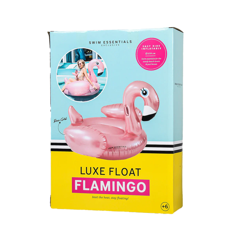 Swim Essentials Inflatable Ride On Pool Ring Rose Gold Flamingo 150cm Outdoor Activities for 6yrs+