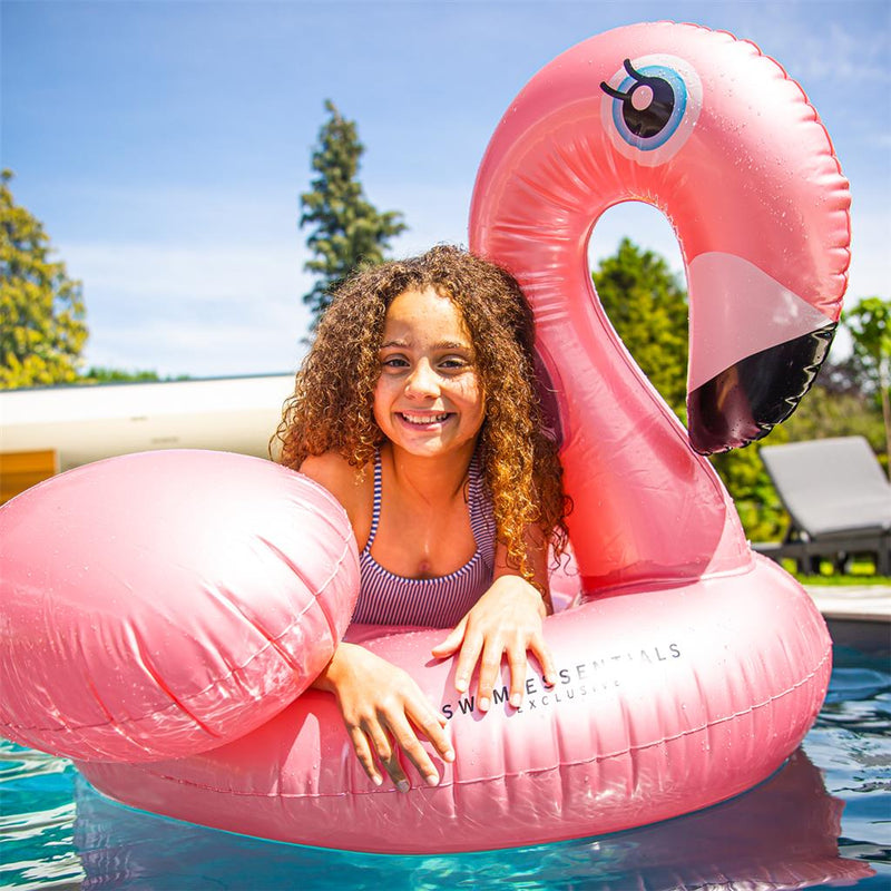 Swim Essentials Inflatable Ride On Pool Ring Rose Gold Flamingo 150cm Outdoor Activities for 6yrs+