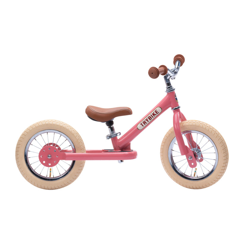 TryBike Trike Vintage PINK 2 in 1 Balance Bike Kids Toddler Bike Best Seller 18mths-6yrs (Bulky Shipping)