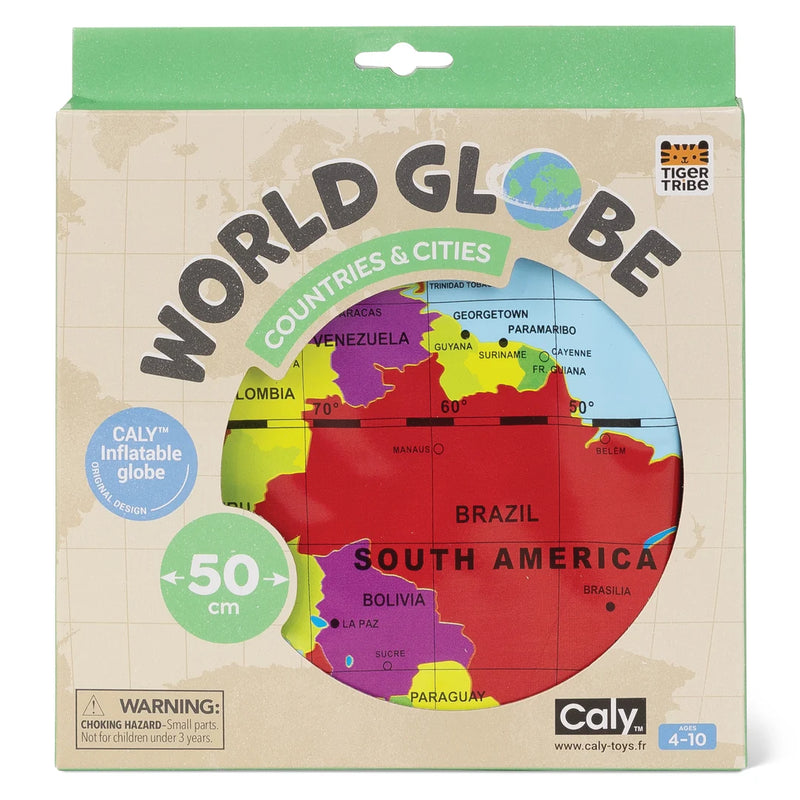 Tiger Tribe Inflatable World Globe Countries and Cities 50cm Early Science STEM Toys 4yrs+