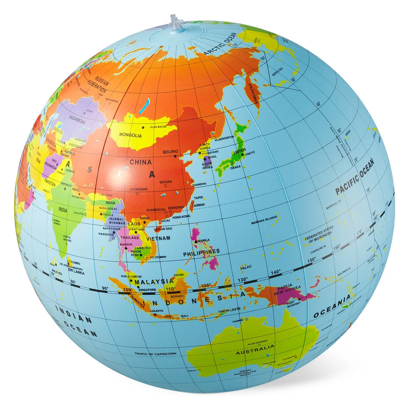 Tiger Tribe Inflatable World Globe Countries and Cities 50cm Early Science STEM Toys 4yrs+
