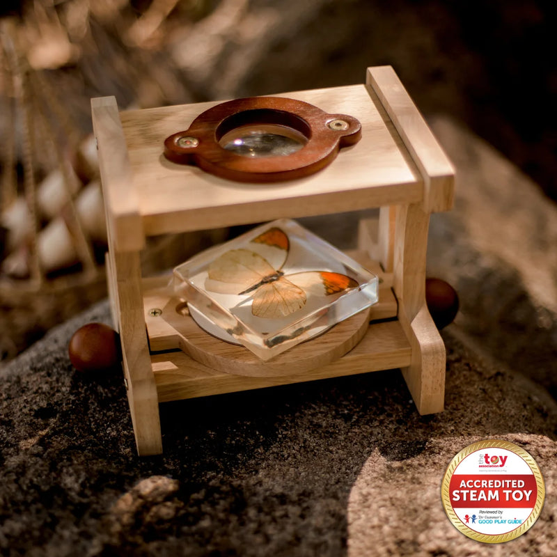 Qtoys Natural Wooden Microscope STEM Toys 3yrs+