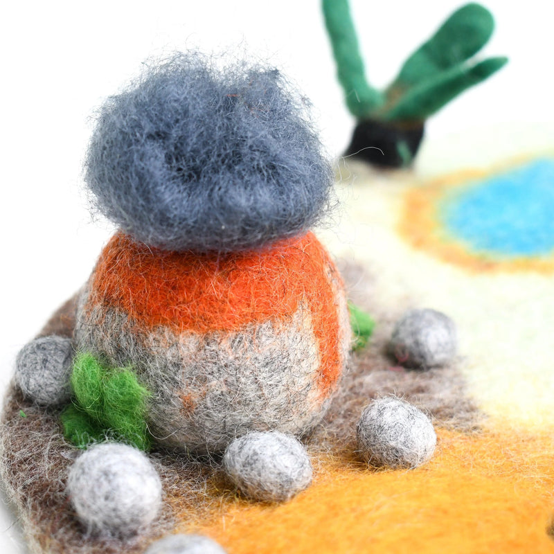 Tara Treasures Small Felt Dinosaur Ice Age Play Mat Playscape 35cm Pretend & Imaginative Play Dinosaur Toys 3yrs+