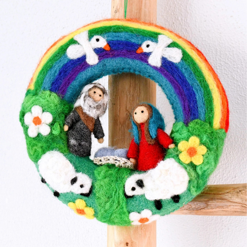 Tara Treasures Felt Christmas Rainbow Nativity Wreath Christmas Range 3yrs+