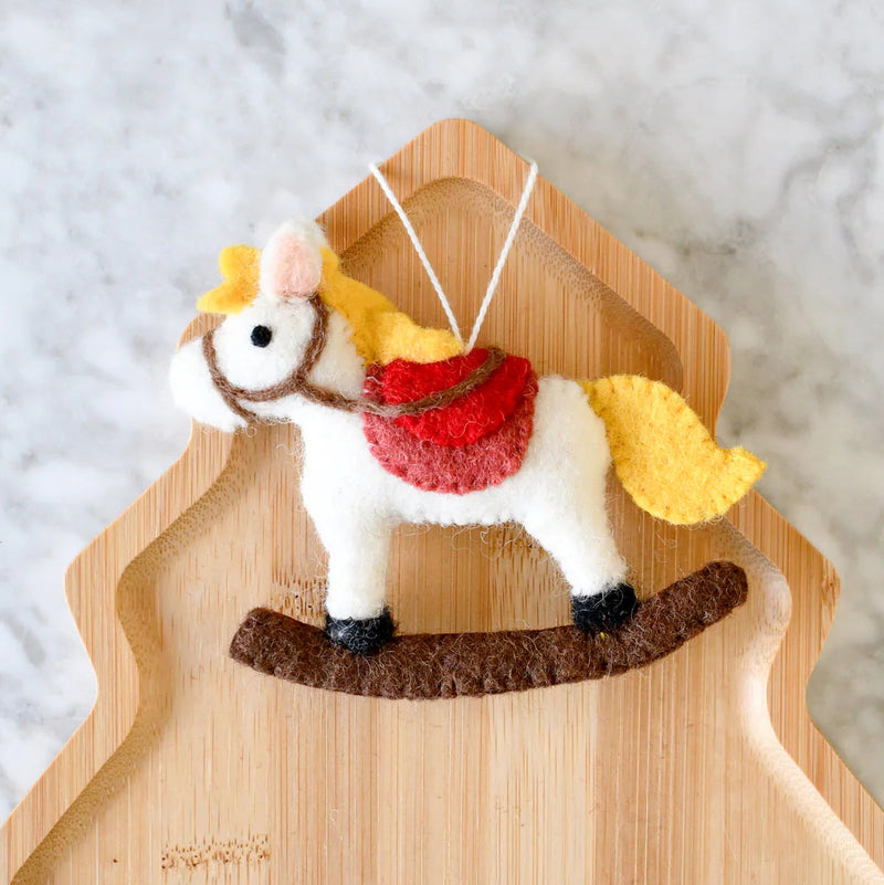 Tara Treasures Felt Rocking Horse Christmas Ornament New Christmas Range