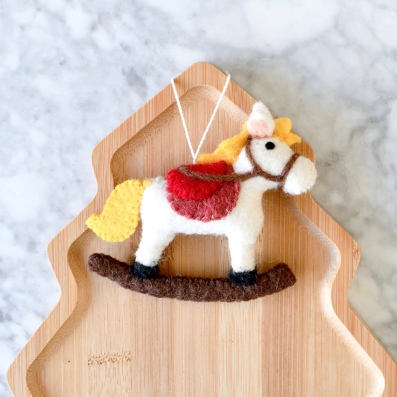 Tara Treasures Felt Rocking Horse Christmas Ornament New Christmas Range