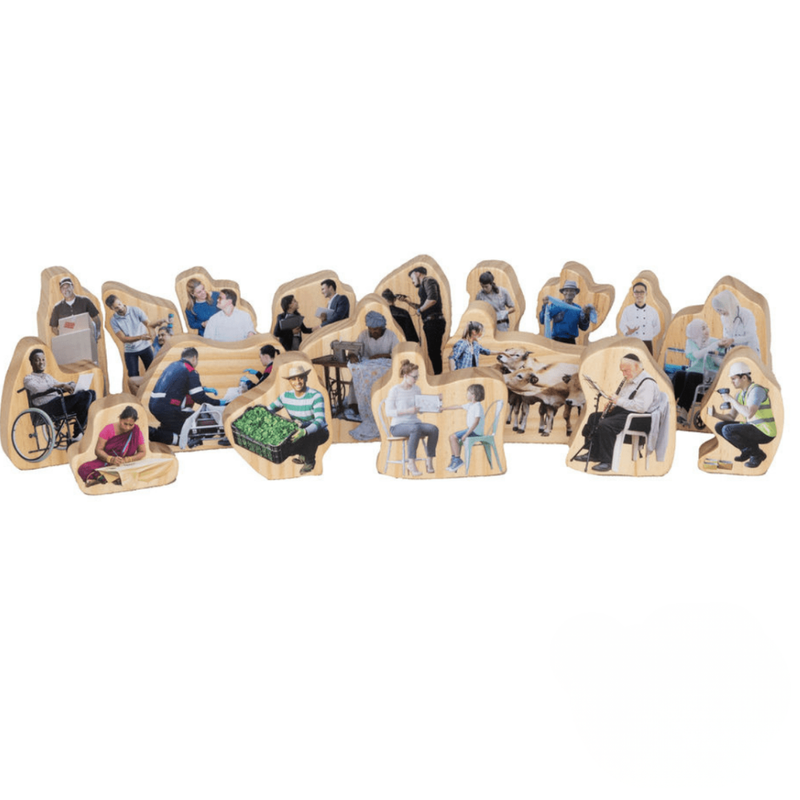 The Freckled Frog Everyday Heroes 18pcs Occupation Play Role Play Multicultural Community Pretend & Imaginative Gifts Idea for 12m+