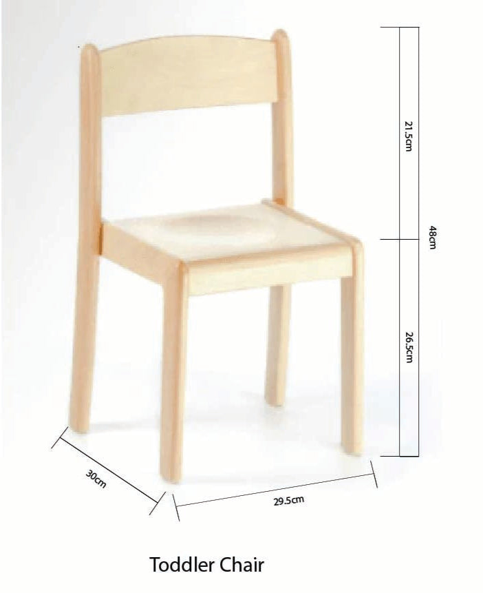 Montessori Kids Furniture Toddler CHAIR (12m - 3 Yrs) Beechwood 26cm(H) Best Seller (Furniture Shipping)