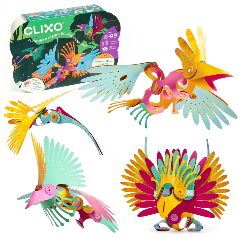 Clixo Tropical Birds 22pcs STEM Toys for 6yrs+
