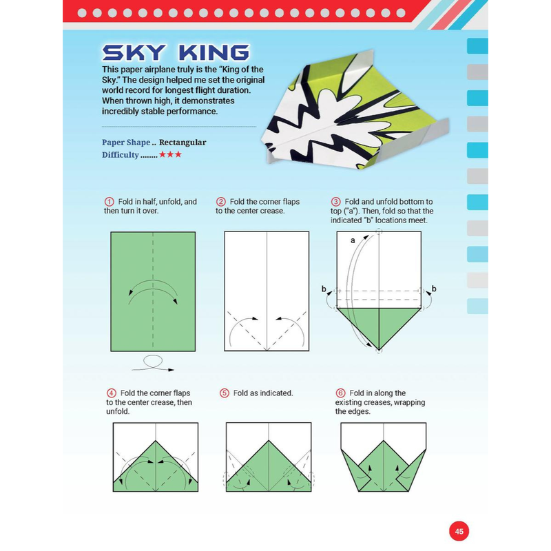 Ultra Long Flight Paper Airplanes with 32 Paper Planes (Paperback) by Takuo Toda Kids Origami Activity Book Travel Toys