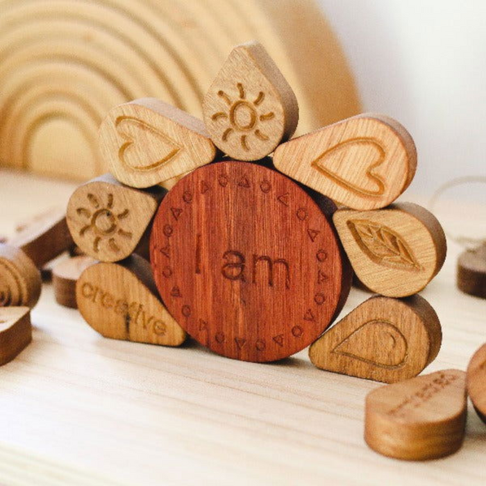 In Wood I Am Mandala Puzzle Pebbles 18pcs Emotions 3yrs+