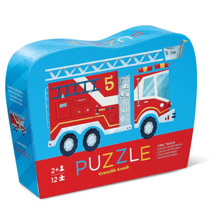 Crocodile Creek Mini Puzzle 12pcs Fire Truck Toddler Toy Car 2yrs+