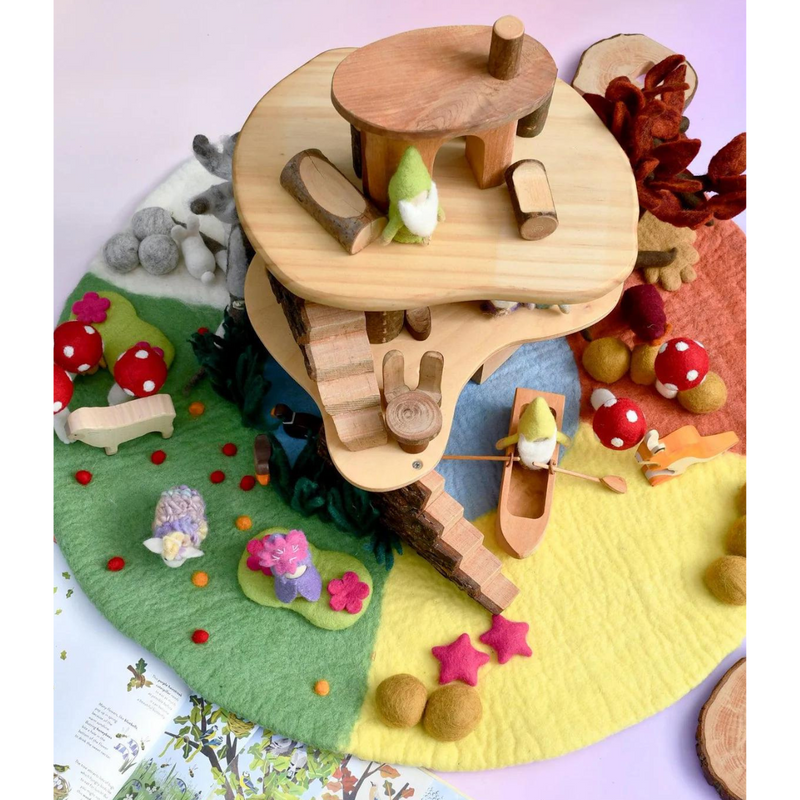 Tara Treasures Large Felt Four Seasons Play Mat Playscape 80cm Diameter Pretend & Imaginative Play Toys Best Seller 3yrs+