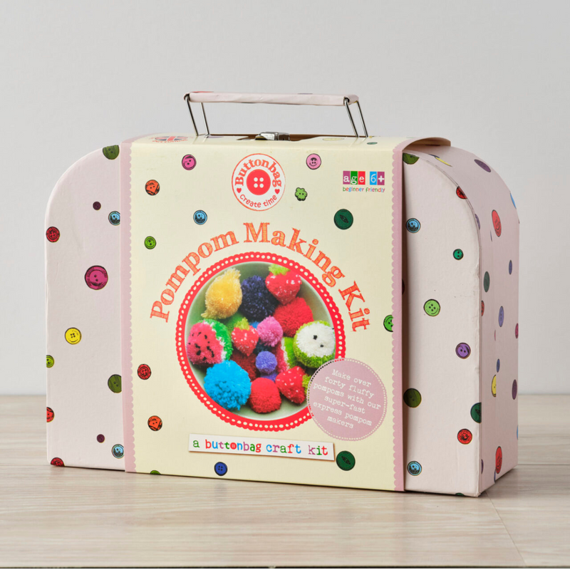 Buttonbag Pompom Making Suitcase Art and craft for kids Best Seller Gifting Idea for 6yrs+