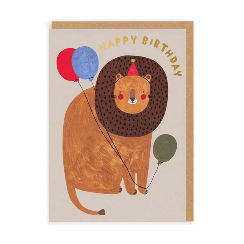 Foil Kids Birthday Card - Lion By Ohh Deer
