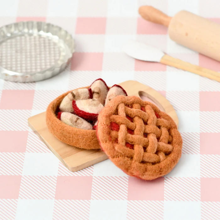 Tara Treasures Felt Apple Pie Play Food Set