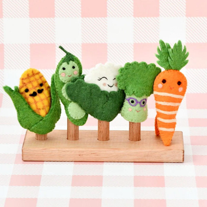 Tara Treasures Felt Vegetables Finger Puppet Set