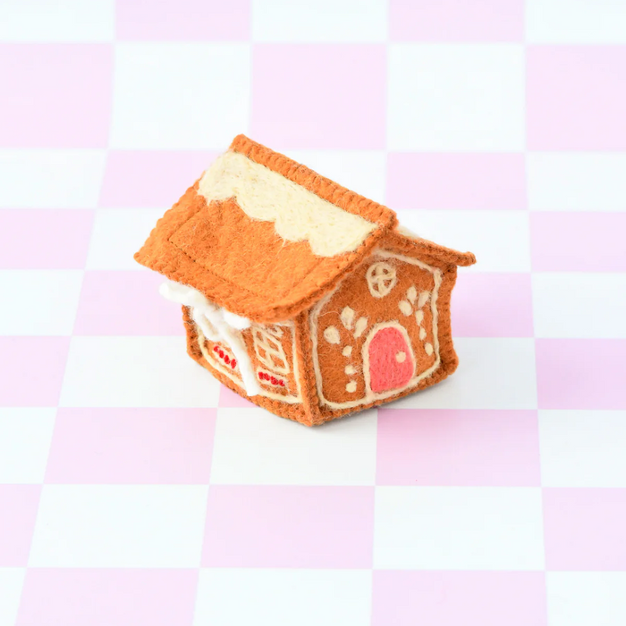 Tara Treasures Felt Gingerbread House with Pink Door