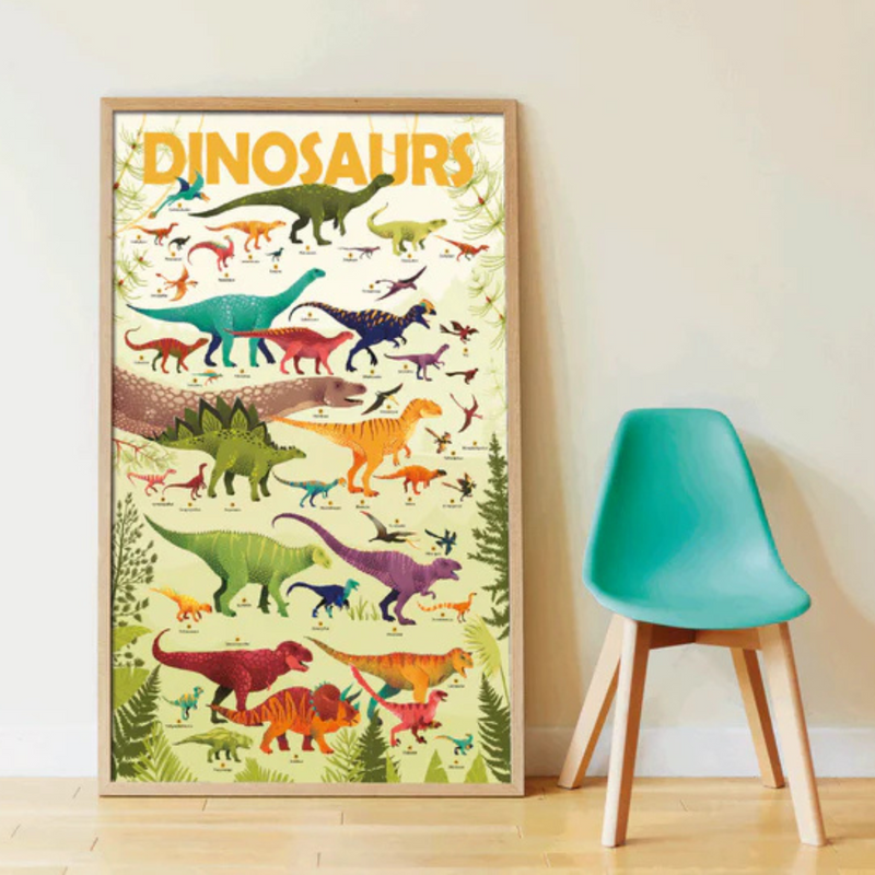 Dinosaurs Educational Poster and Stickers by Poppik Dinosaur Stationary Art and craft for kids Room Decors Dinosaur and Dragon Theme 5yrs+