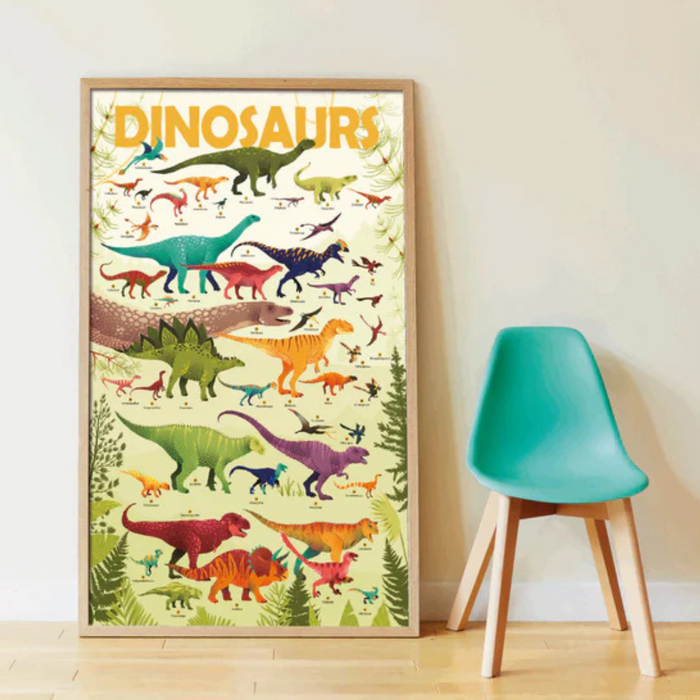 Dinosaurs Educational Poster and Stickers by Poppik Dinosaur toy 5yrs+