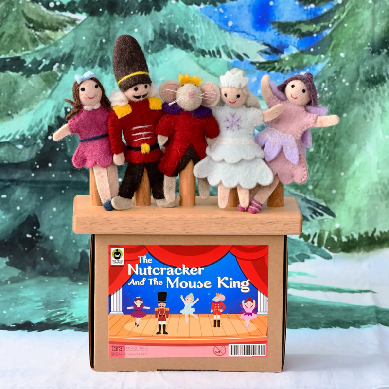 Tara Treasures Felt The Nutcracker and the Mouse King Finger Puppet Set of 5 Pretend & Imaginative Play Toys 3yrs+