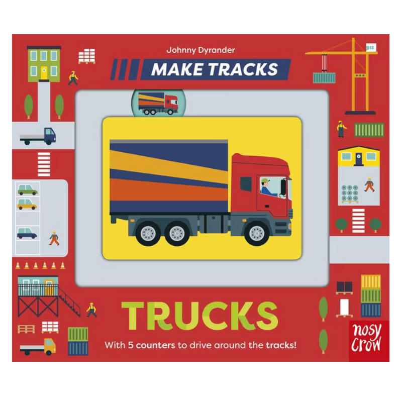 Make Tracks Trucks (Board Book) Kids Picture Book