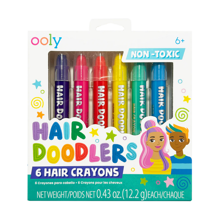 Ooly Hair Doodlers 6 Hair Crayons Stationary Art and Craft for Kids 6yrs+