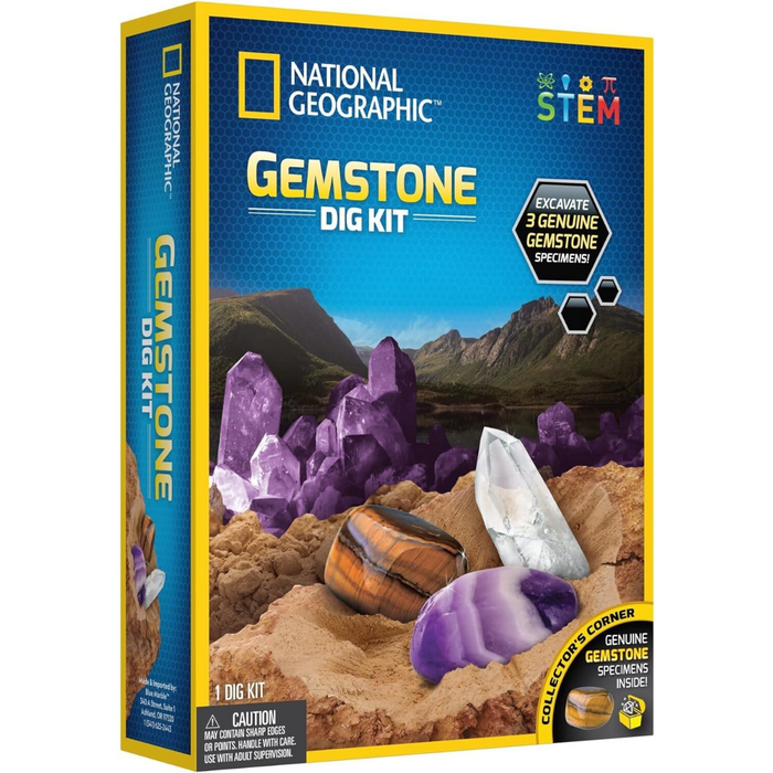 National Geographic Gemstone Dig Kit Early Science STEM Toys 8yrs+