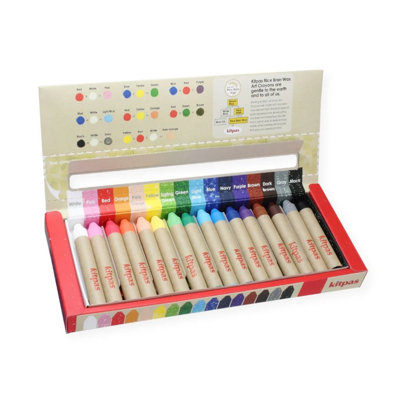 Kitpas Medium Stick Rice Wax Crayons 16 Colours Stationary Art and Craft for Kids 3yrs+