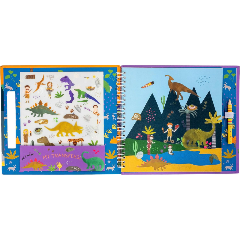 Floss & Rock Transfer Fun Dinosaur Activity Book Art and Craft for Kids Dinosaur and Dragon Theme 3yrs+