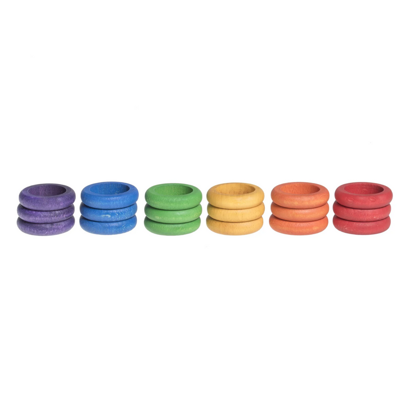 Grapat Rings 6 Colours 18 Pieces 18m+