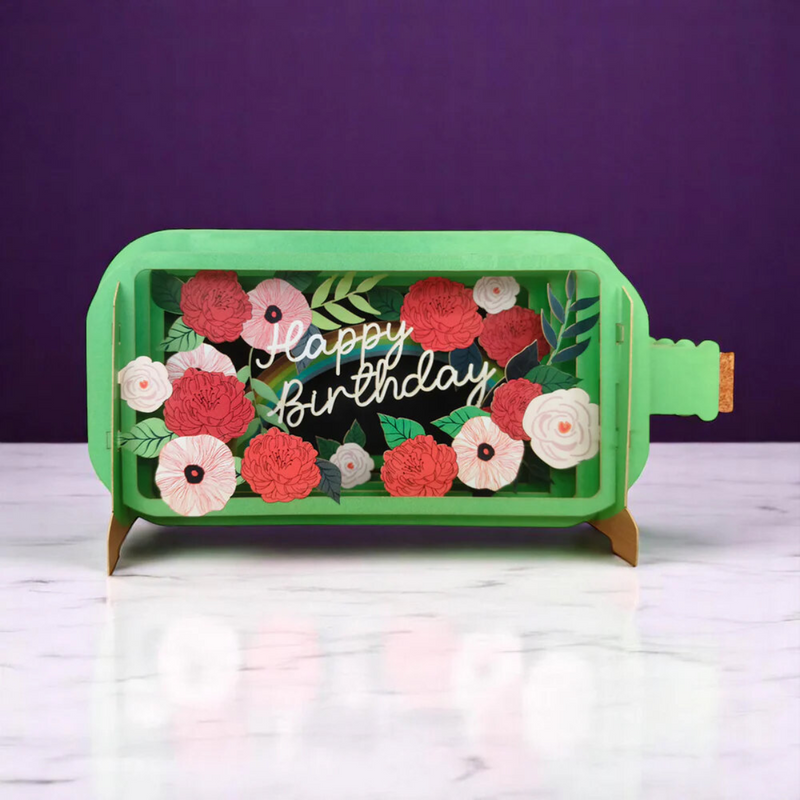 Birthday Flowers 3D Pop Up Greeting Card by Alljoy Design Birthday card