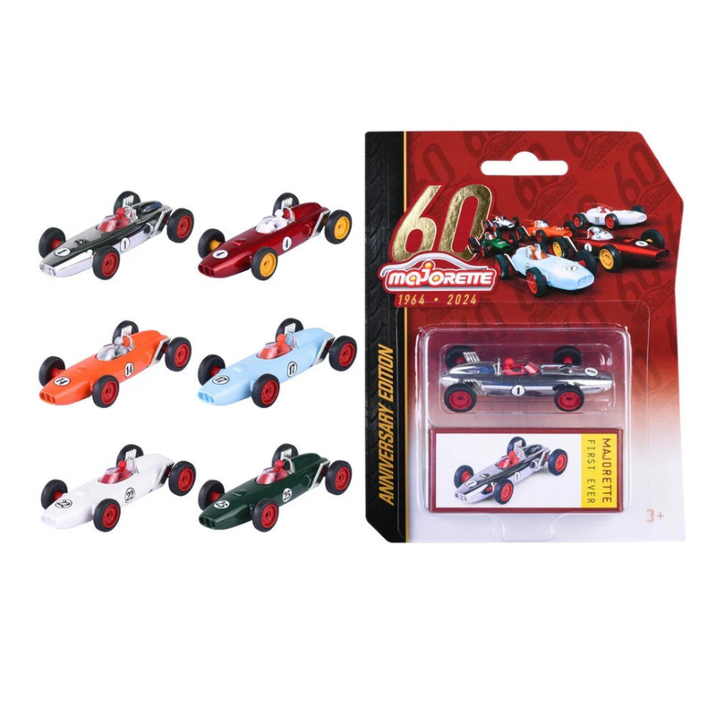 Majorette First Ever Racing Car 60th Anniversary Edition 1pc 6 Designs Metal Travel Toys Car Gift Idea for 3yrs+