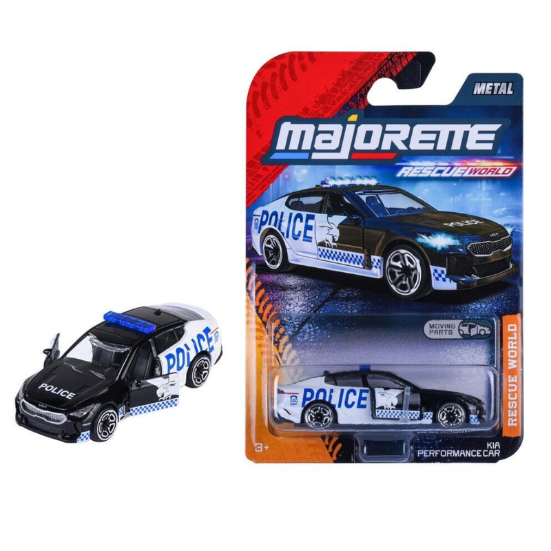 Majorette Kia Stinger Police Performance Car With Open Door Metal Travel Toys Car 3yrs+