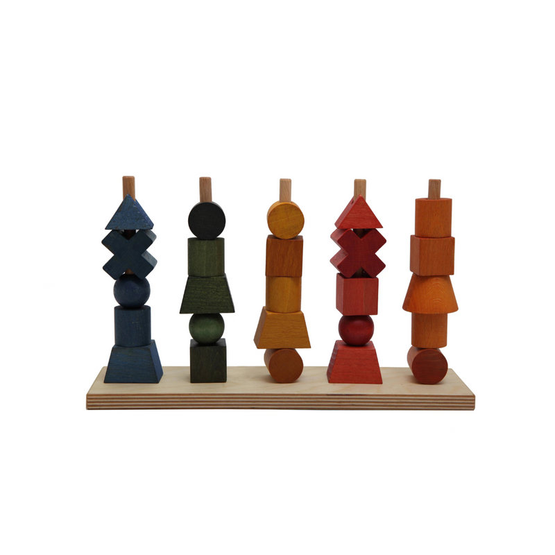 Wooden Story Montessori Wooden Stacking Toy Rainbow Developmental Toy 18m+