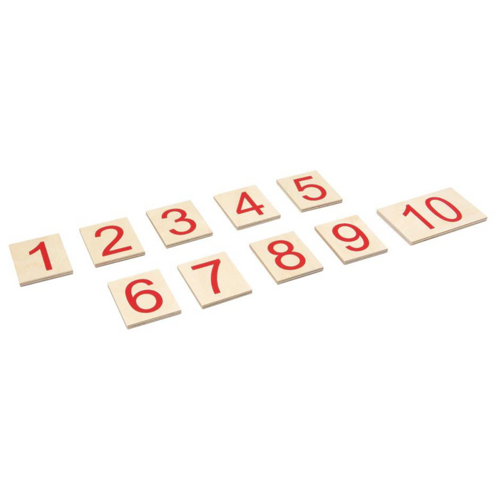 GAM Montessori Printed Wooden Number Cards 1-10