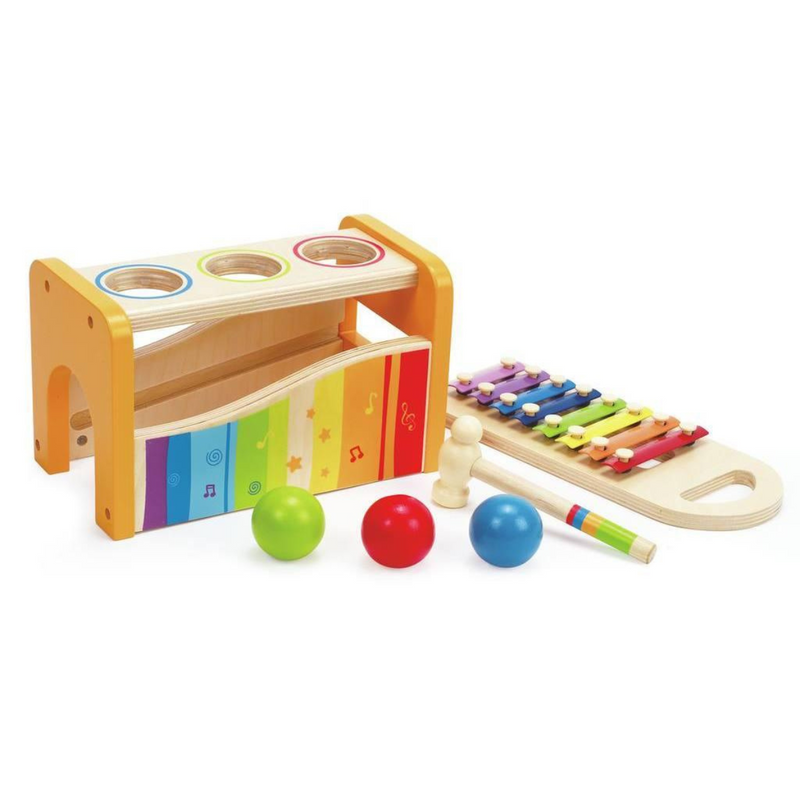 Hape Wooden Music Pound the Ball Bench Toddler Toys Musical Instrument for Kids Developmental Toys Best Seller 12m+