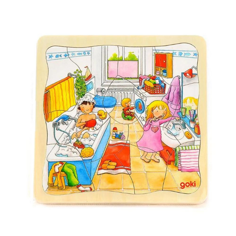 Goki A Day in My Life Layer Puzzle Cognitive Developmental Toys for Toddlers 3yrs+