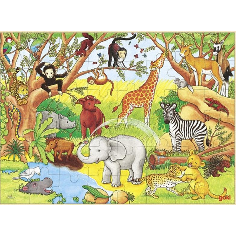 Goki Africa Puzzle Cognitive Developmental Toys for Toddlers 48pcs 3yrs+
