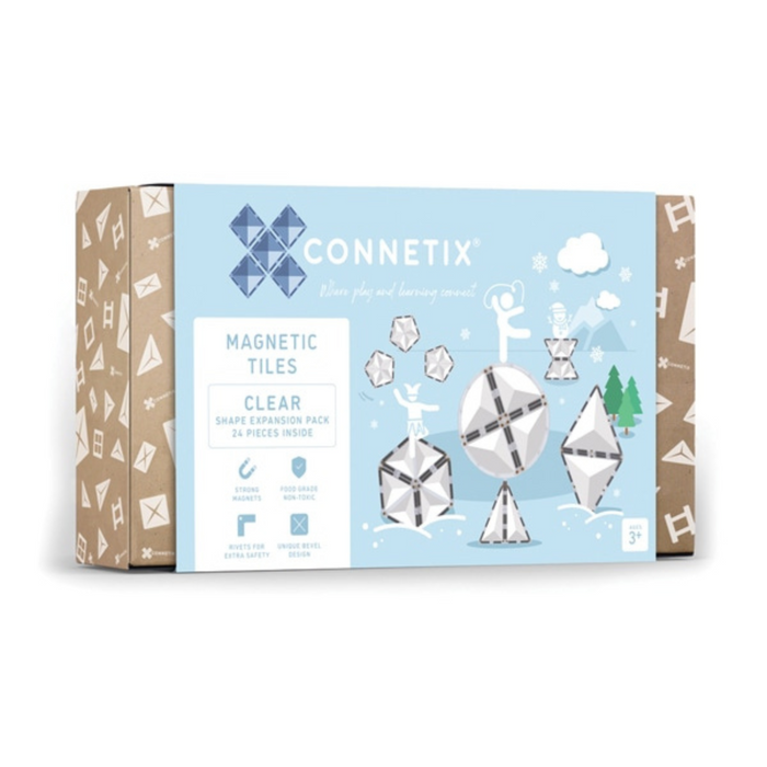 Connetix Tiles Clear NEW Shape Expansion Pack 24 Piece 3yrs+