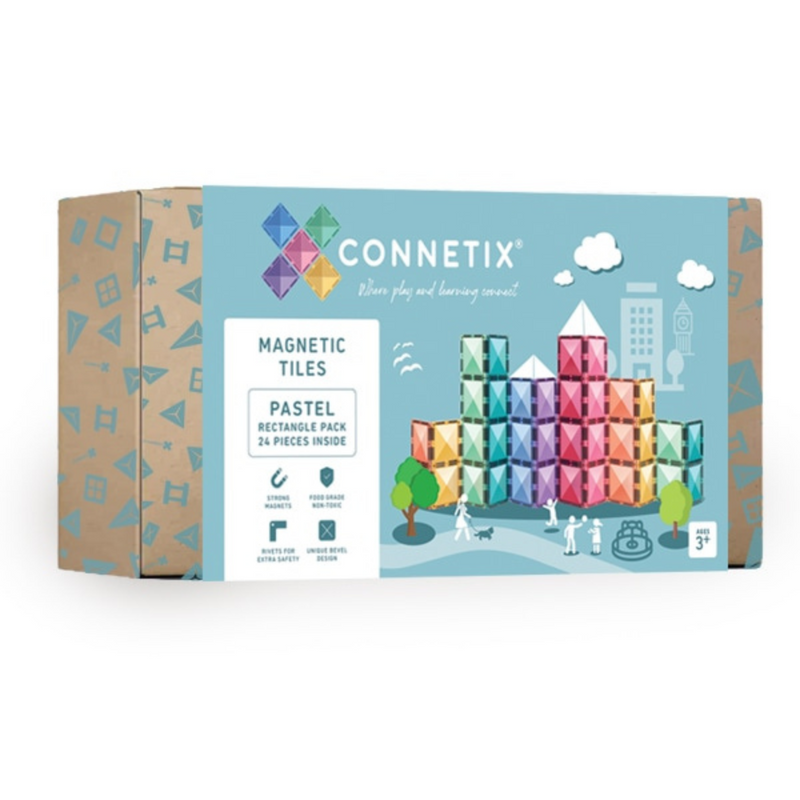 Connetix Tiles Pastel Rectangle Pack 24 Piece Best Seller 3yrs+
