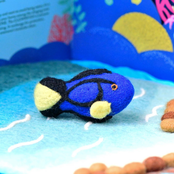 Tara Treasures Felt Blue Tang Fish Pretend Imaginative Play Ocean Toys