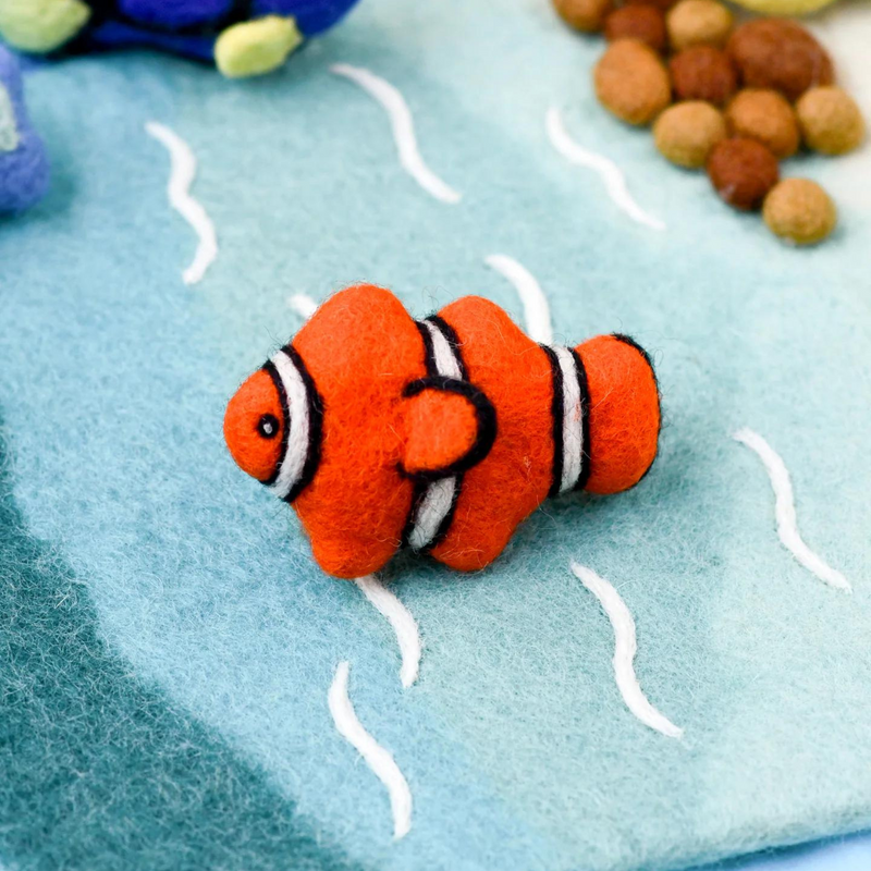 Tara Treasures Felt Clownfish Pretend & Imaginative Play Ocean Felt Animals 3yrs+