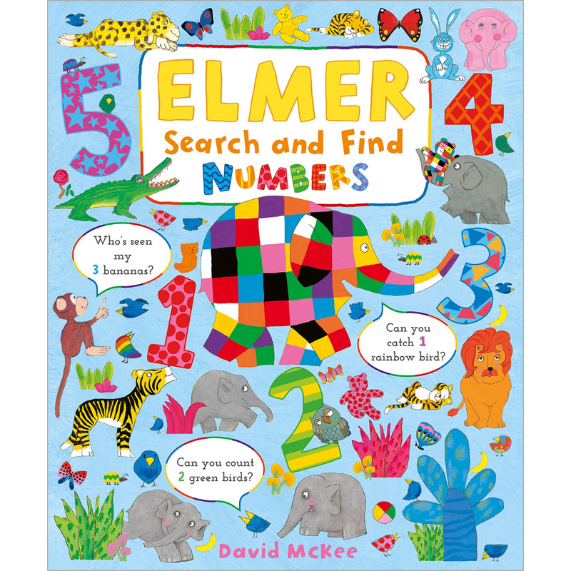Elmer I Spy Large Search and Find Numbers (Board Book) by David McKee Kids Book