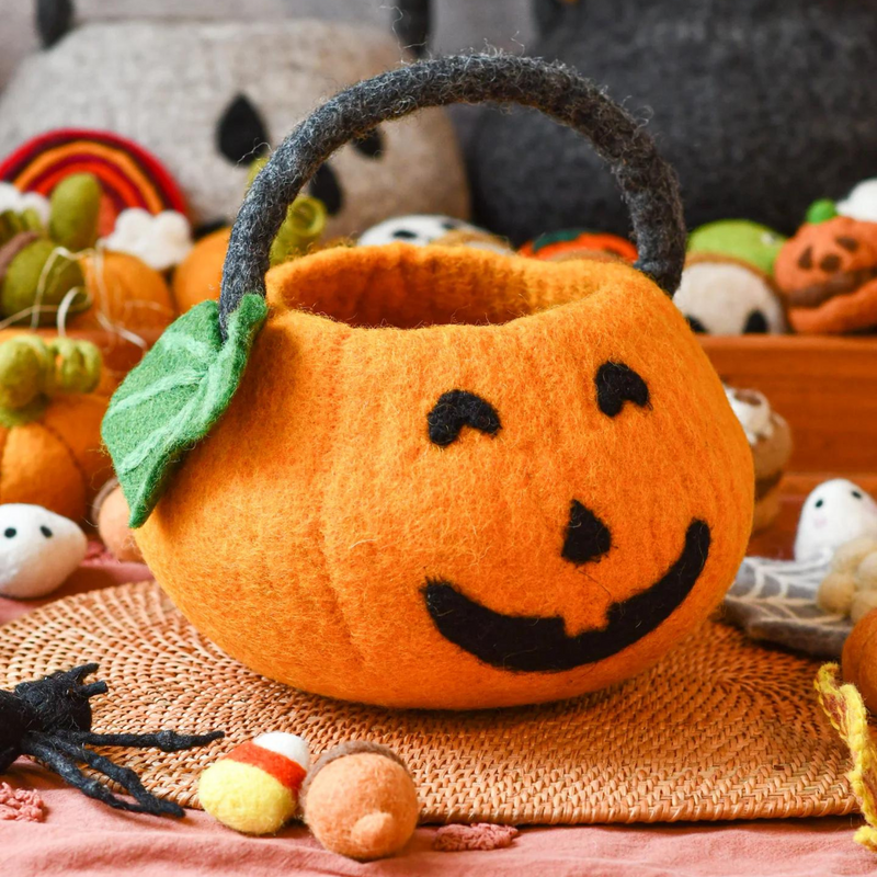 Tara Treasures Felt Jack O' Lantern Pumpkin Bag Pretend and Imaginative Play Halloween Range 3yrs+
